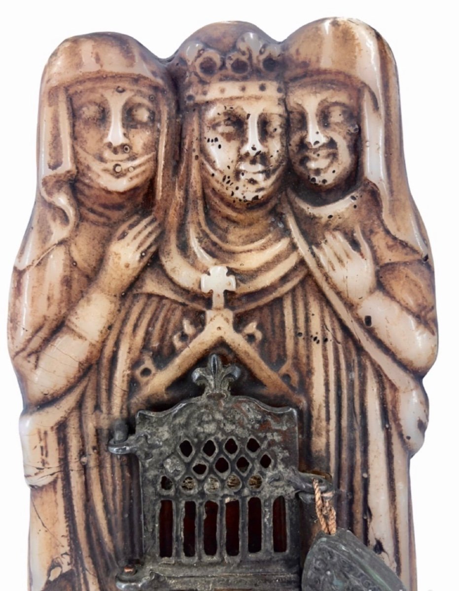 Exceptional Gothic Reliquary In Wax. 14th/15th Century. France. Claramontensis.-photo-3