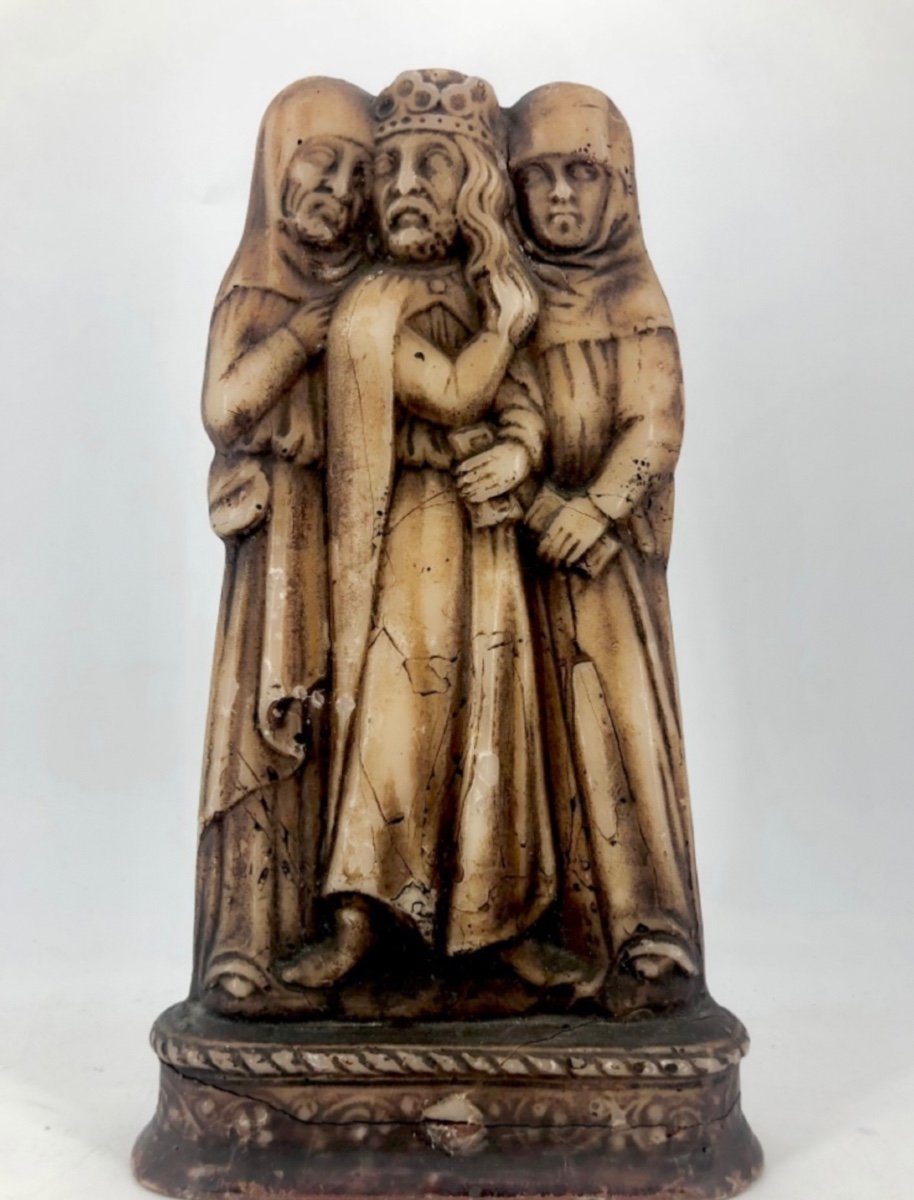 Exceptional Gothic Reliquary In Wax. 14th/15th Century. France. Claramontensis.