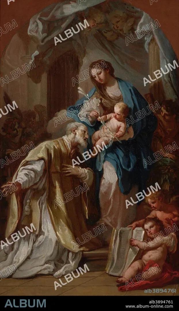 Sebastiano Conca (gaetá 1680- Naples 1764). Sainte Famille. Baroque. Italie. 17ème Siècle.-photo-1