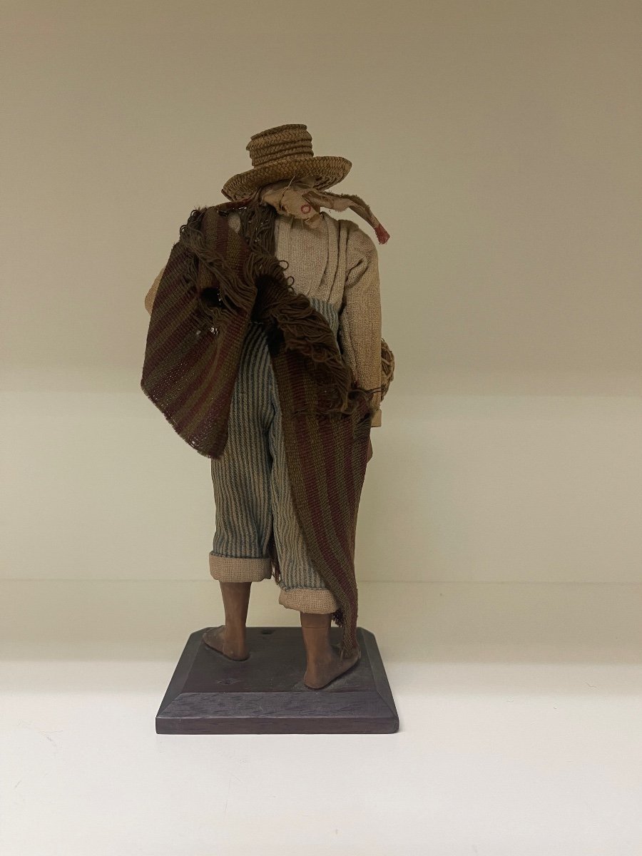 "peddler". Wax Sculpted Figure. 19th Century. "rafael Ramírez Manufacturer Bogotá. -photo-3