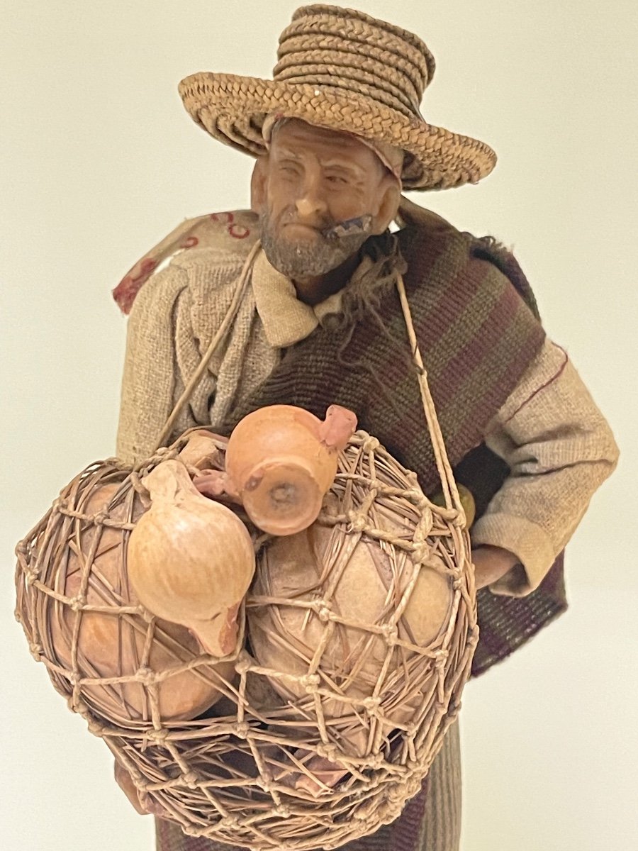 "peddler". Wax Sculpted Figure. 19th Century. "rafael Ramírez Manufacturer Bogotá. -photo-4