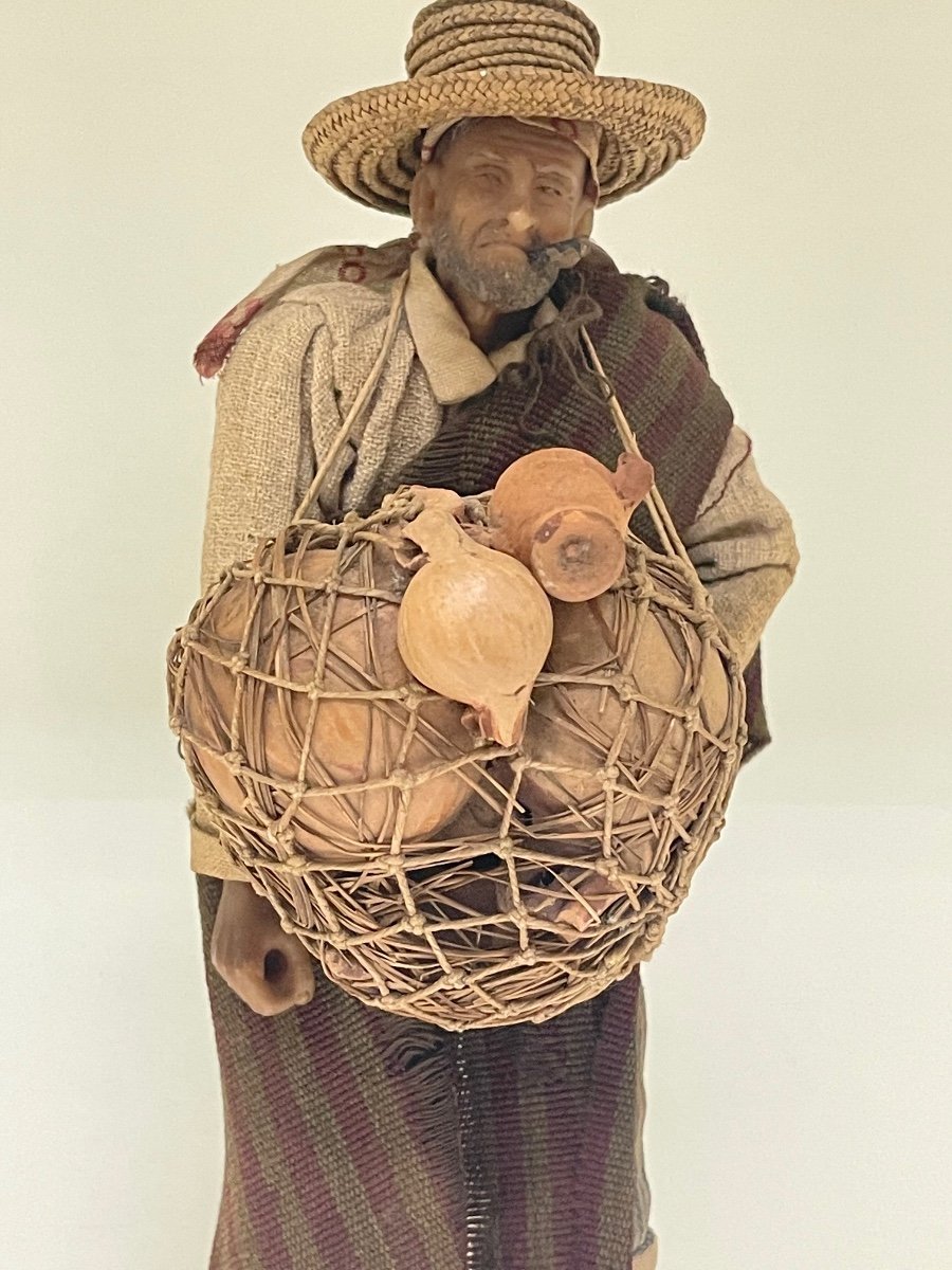 "peddler". Wax Sculpted Figure. 19th Century. "rafael Ramírez Manufacturer Bogotá. -photo-1