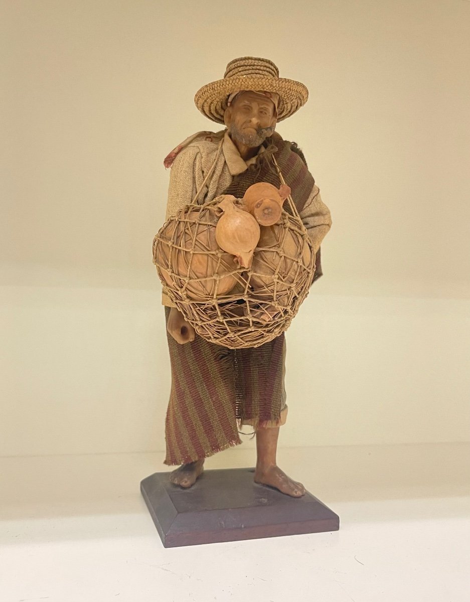 "peddler". Wax Sculpted Figure. 19th Century. "rafael Ramírez Manufacturer Bogotá. -photo-2