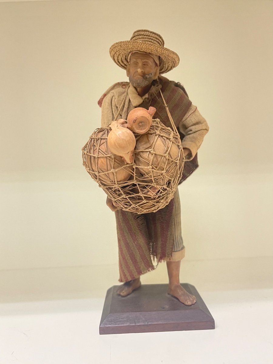 "peddler". Wax Sculpted Figure. 19th Century. "rafael Ramírez Manufacturer Bogotá. 