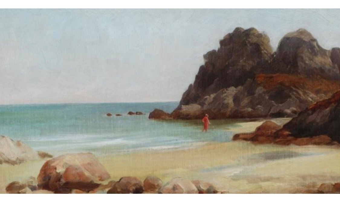 Luis Ricardo Falero (1851-1896). View From Jersey. Oil On Canvas.-photo-1