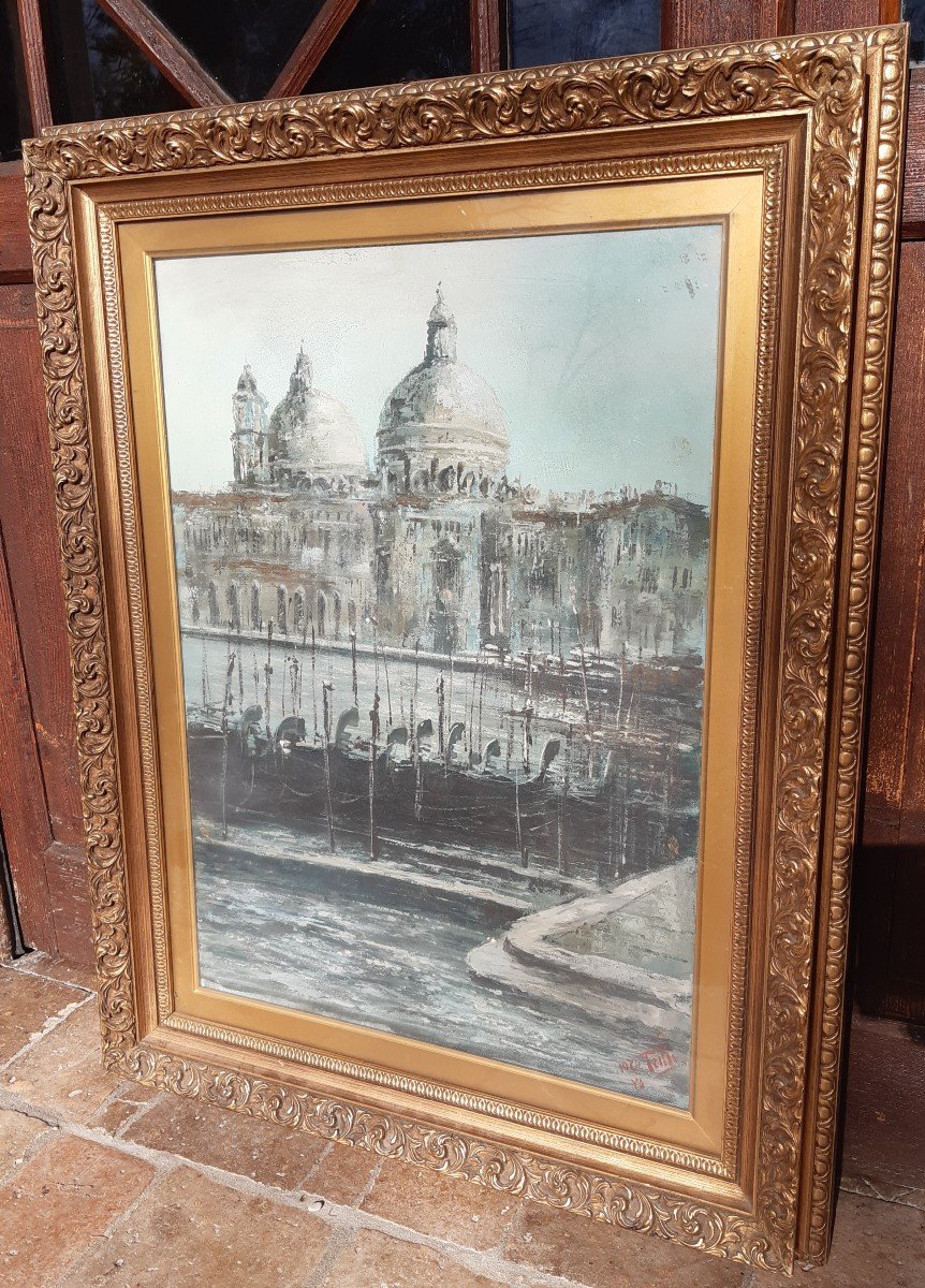 Grand Tableau Venise  Huile Sur Toile