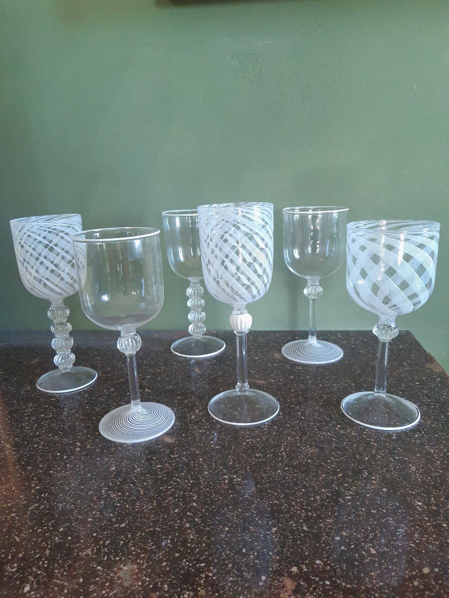 6 Verres Filigranes Venise