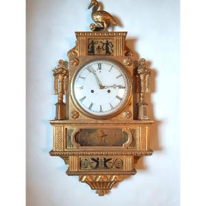 Wall Clock Gilt Wood From Sweden