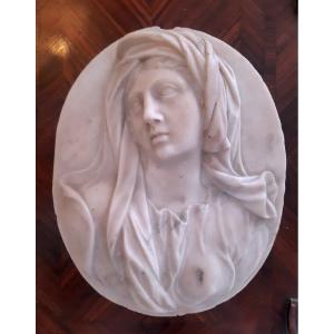 Ovale Marble Plaque 19th Century