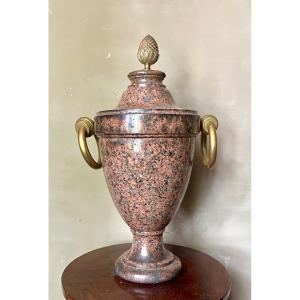 Vase Urne En Granit Louis XVI
