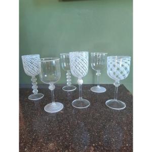 6 Verres Filigranes Venise