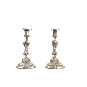 Pair Of French Silver Plate Candelstick