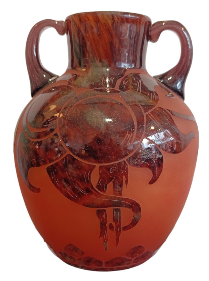 Baluster Vase With Handles Le Verre Français 