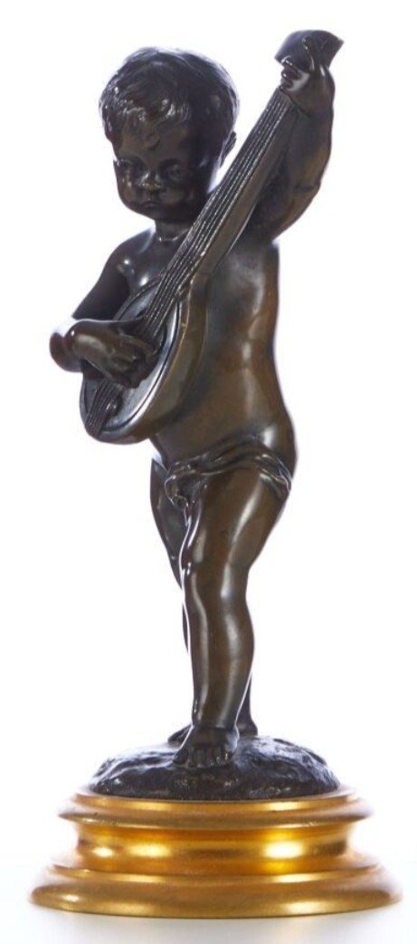 Bronze enfant à la mandoline Louis Kley