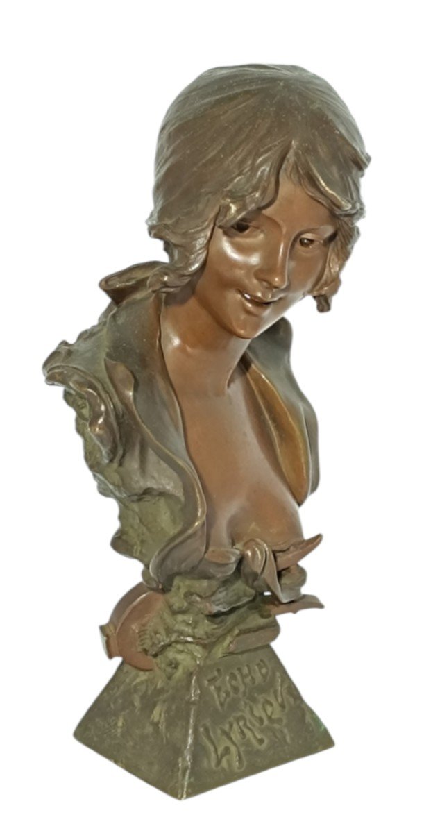 Lyrical Echo Bronze Bust N. Telriv / Art Nouveau -photo-2