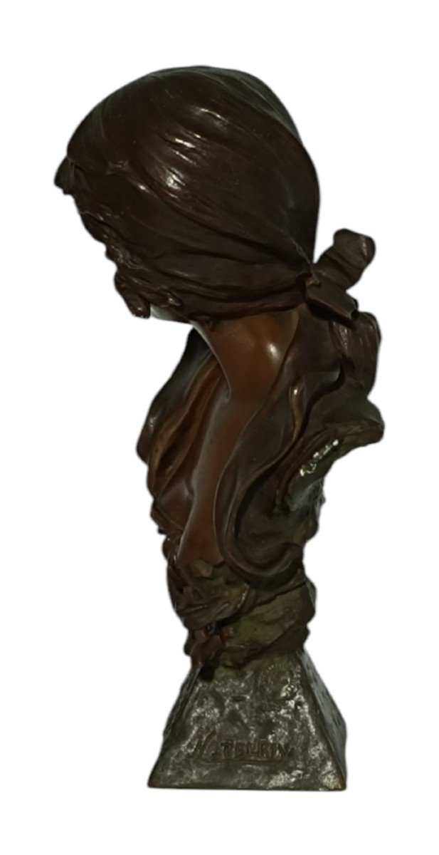 Lyrical Echo Bronze Bust N. Telriv / Art Nouveau -photo-3