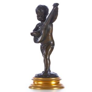 Bronze enfant à la mandoline Louis Kley