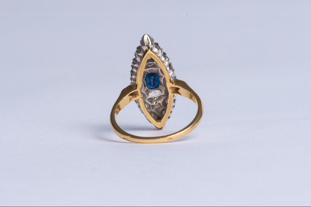 Marquise Sapphire And Diamond Ring-photo-3