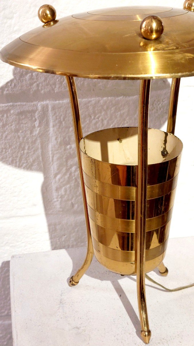 Golden Brass Table Lamp Italy 1950s-photo-2