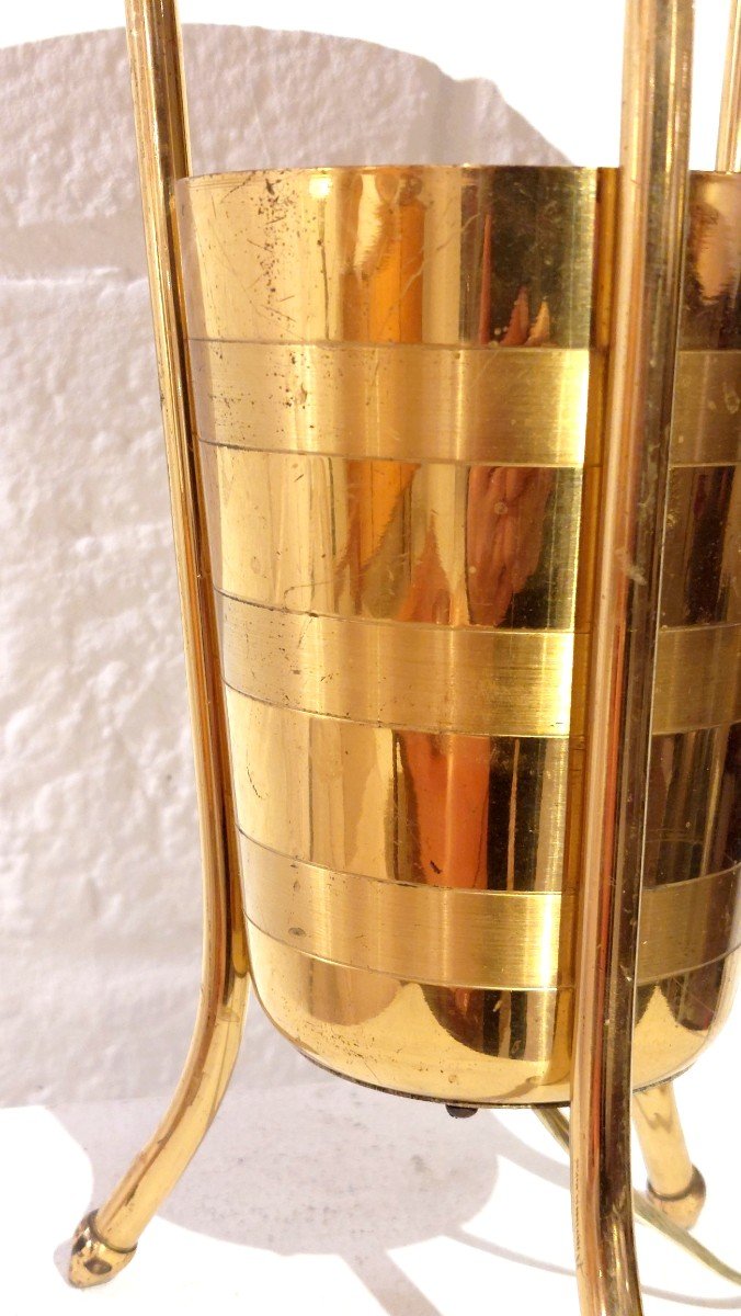 Golden Brass Table Lamp Italy 1950s-photo-2