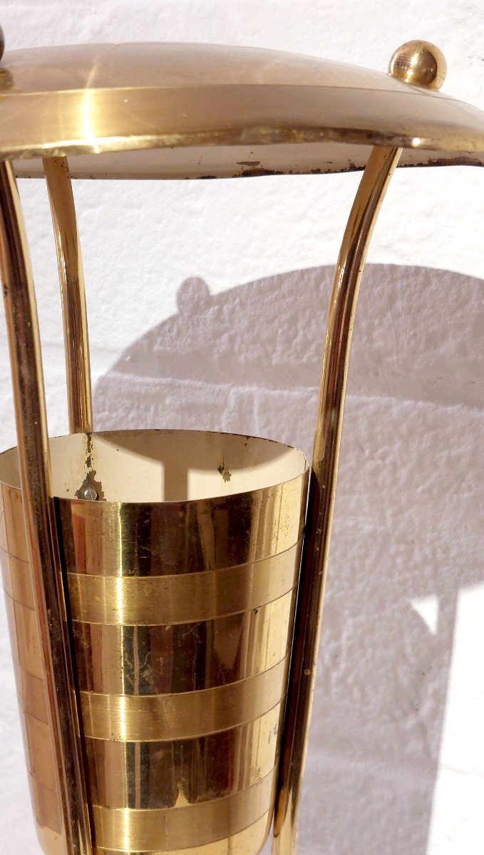 Golden Brass Table Lamp Italy 1950s-photo-3