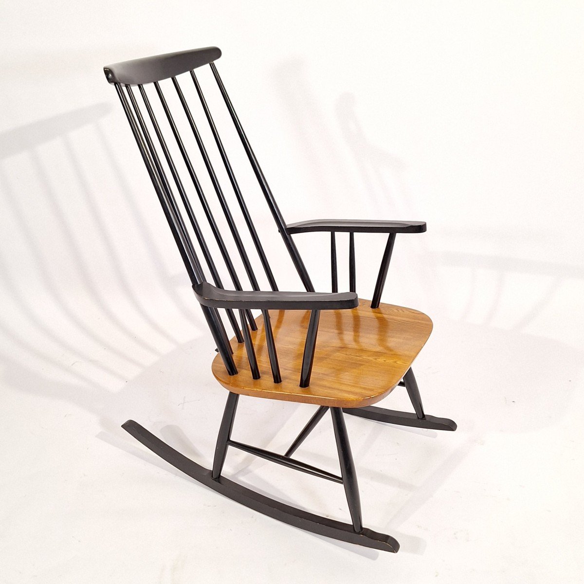 Rocking Chair Black Wood And Varnished, Tapiovaara-photo-3