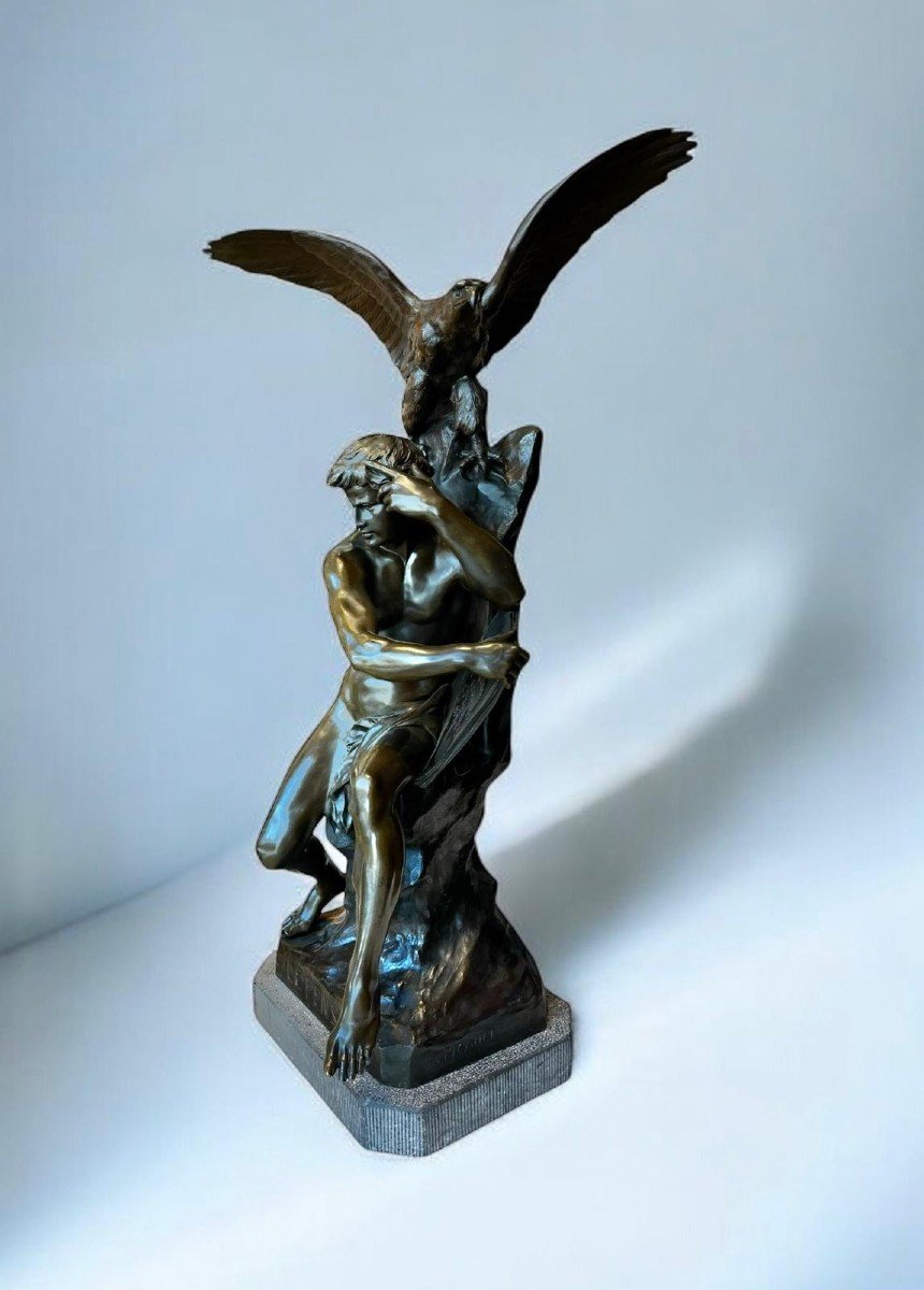 "le Penseur" Bronze Signé émile Picault-photo-3