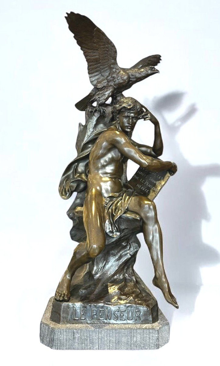 "le Penseur" Bronze Signé émile Picault