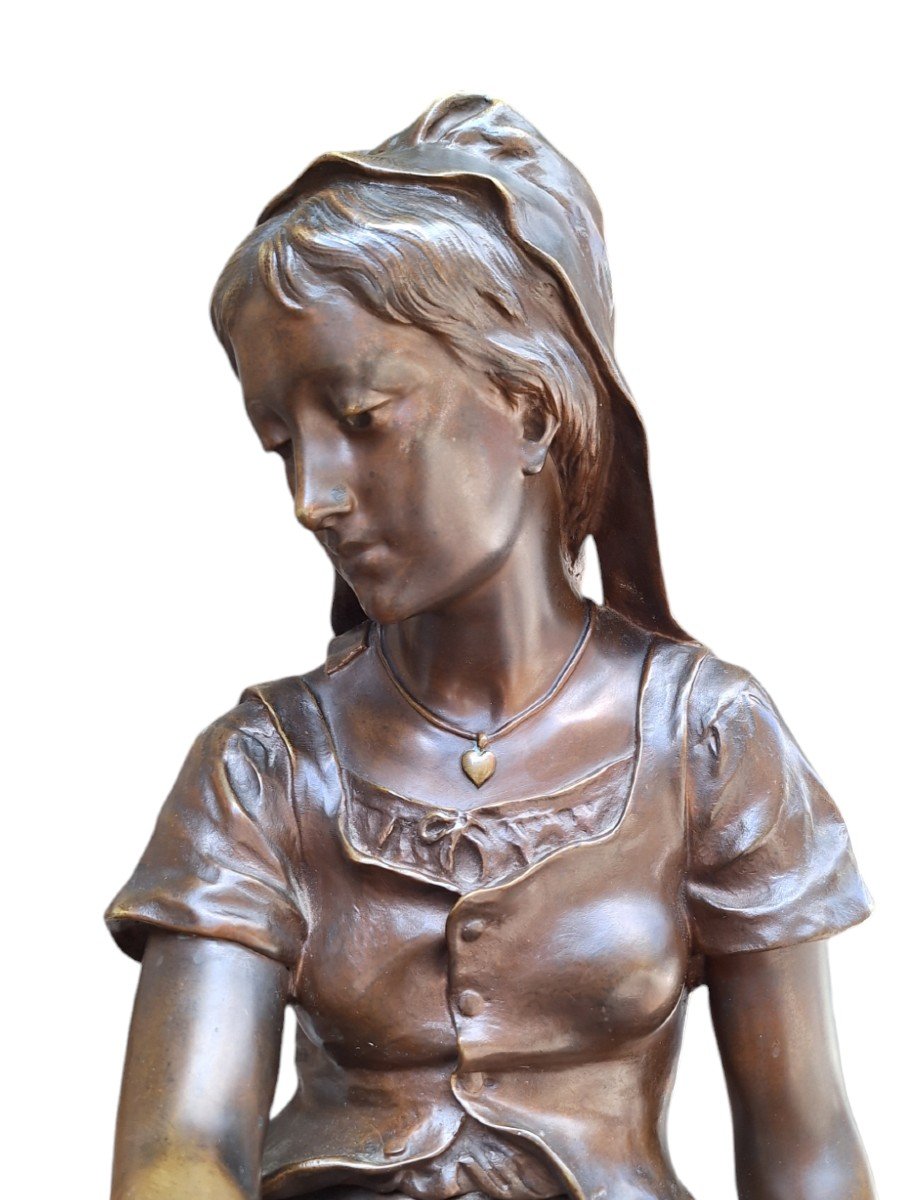 Perrette, Bronze d'Eugène Aizelin-photo-4