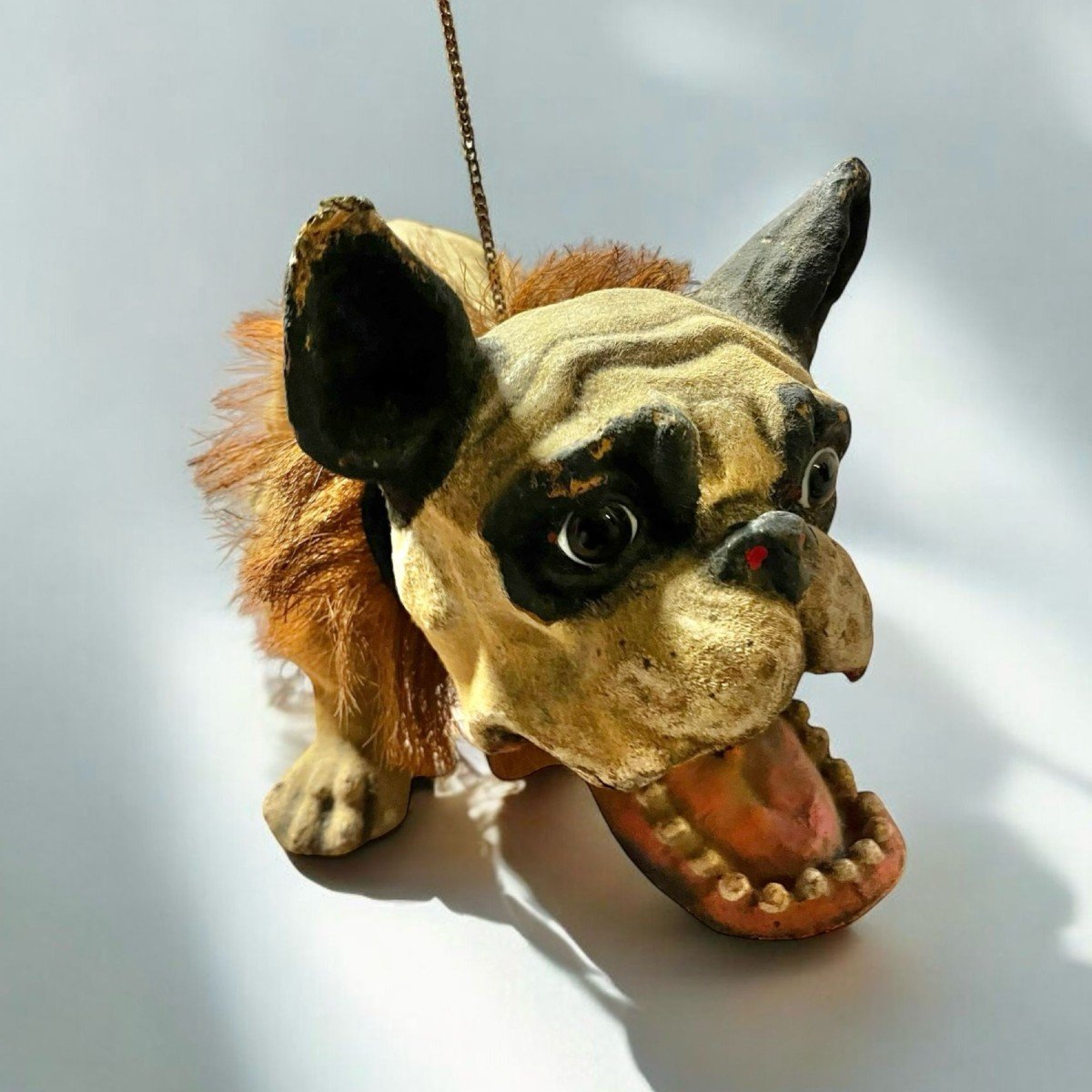 Bouledogue En Papier Mâché à Tête Articulée Et Mécanisme d'Aboiement , France, Fin XIXe-photo-3