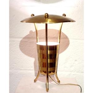 Golden Brass Table Lamp Italy 1950s