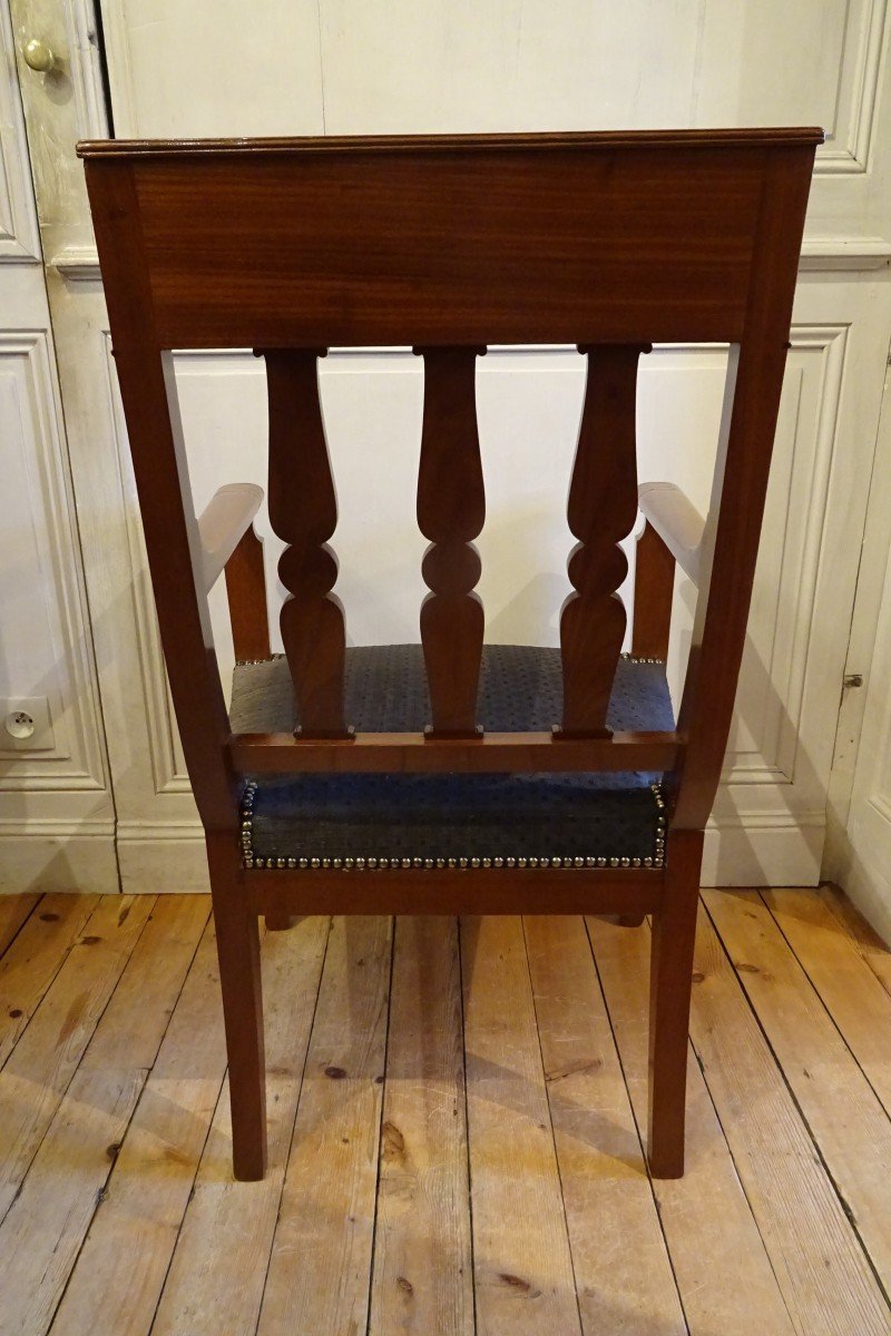 Carved Mahogany Armchair From The Consulate Period-photo-4