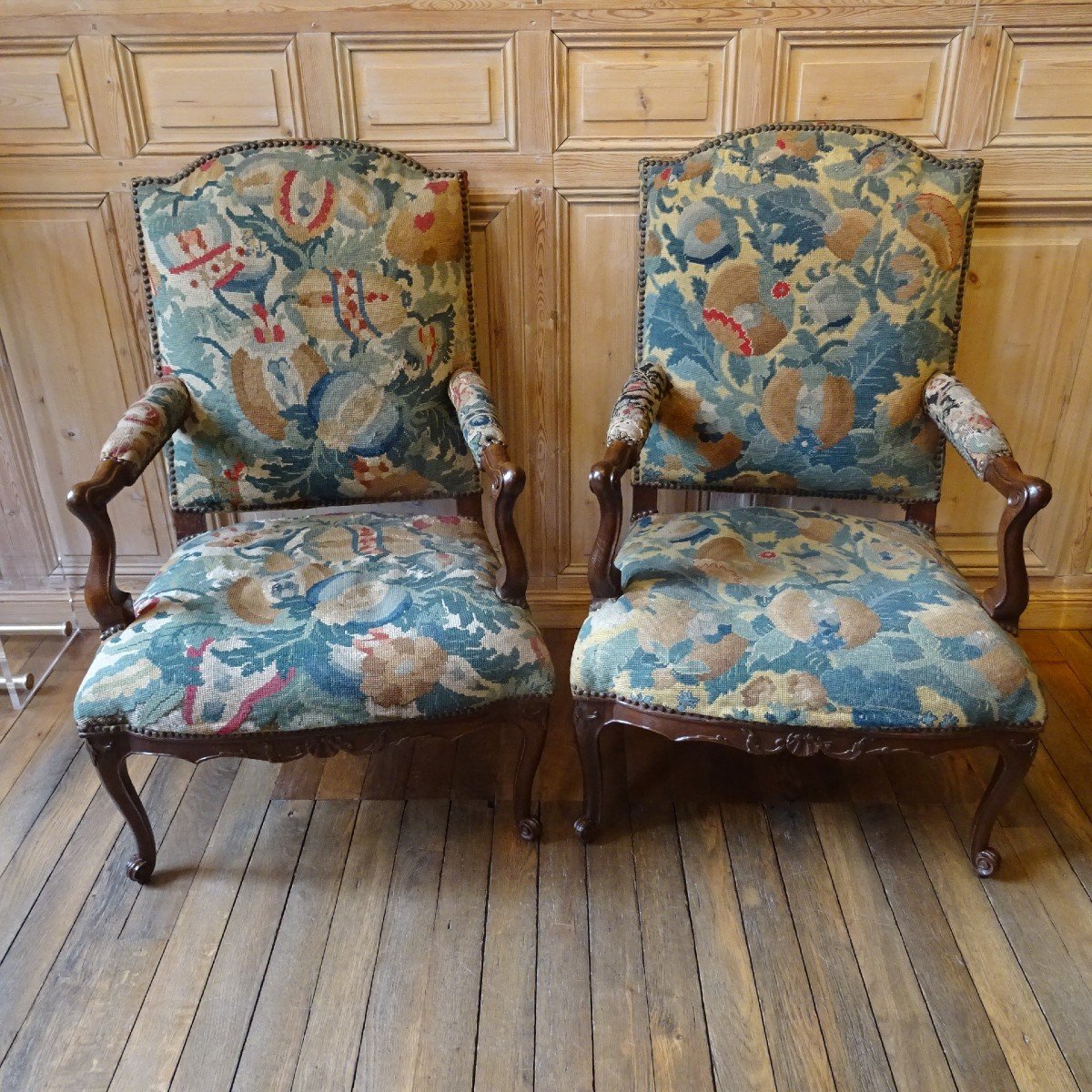 Pair Of Regency Period Armchairs With Flat Backs-photo-7