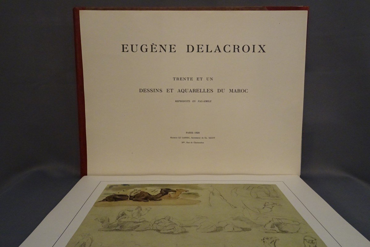 Delacroix Eugène, fac similé de l'album du Maroc de la collection J.V Paris 1928-photo-4