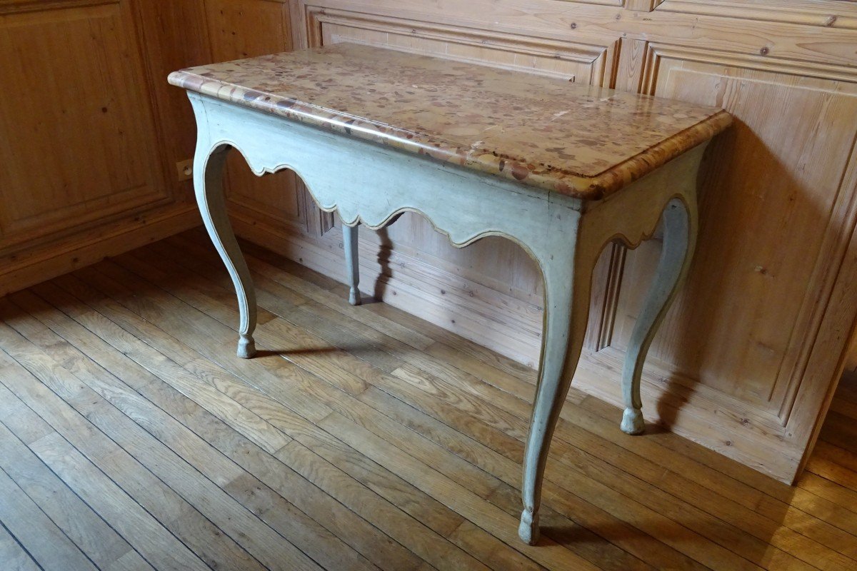 Console Provençale en bois peint d'époque Louis XV-photo-2