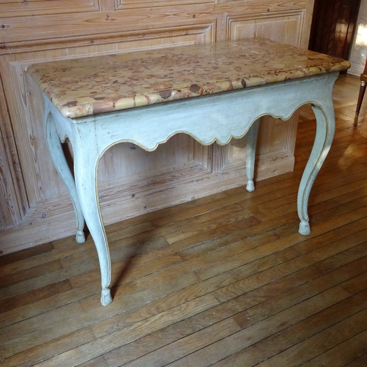 Console Provençale en bois peint d'époque Louis XV-photo-3