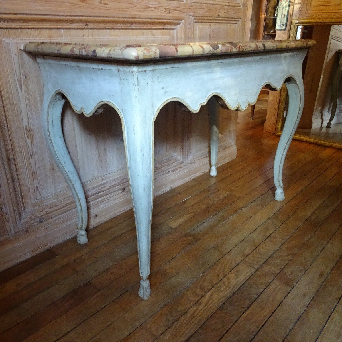 Console Provençale en bois peint d'époque Louis XV-photo-1