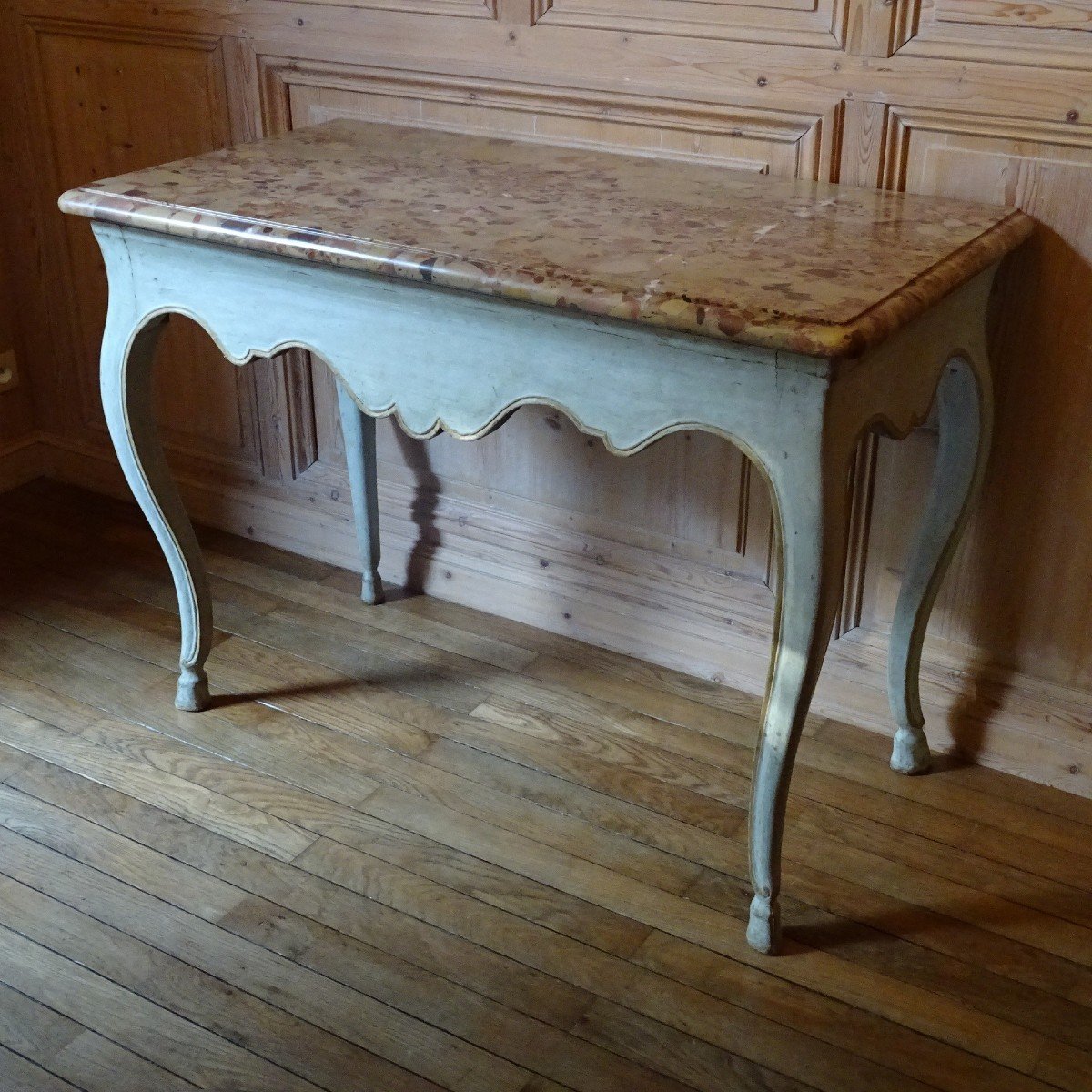 Console Provençale en bois peint d'époque Louis XV-photo-2