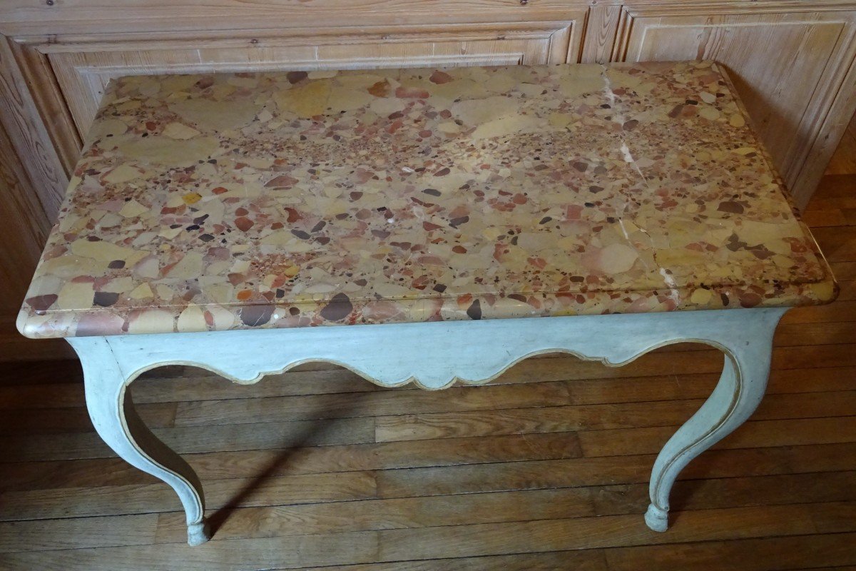 Console Provençale en bois peint d'époque Louis XV-photo-3