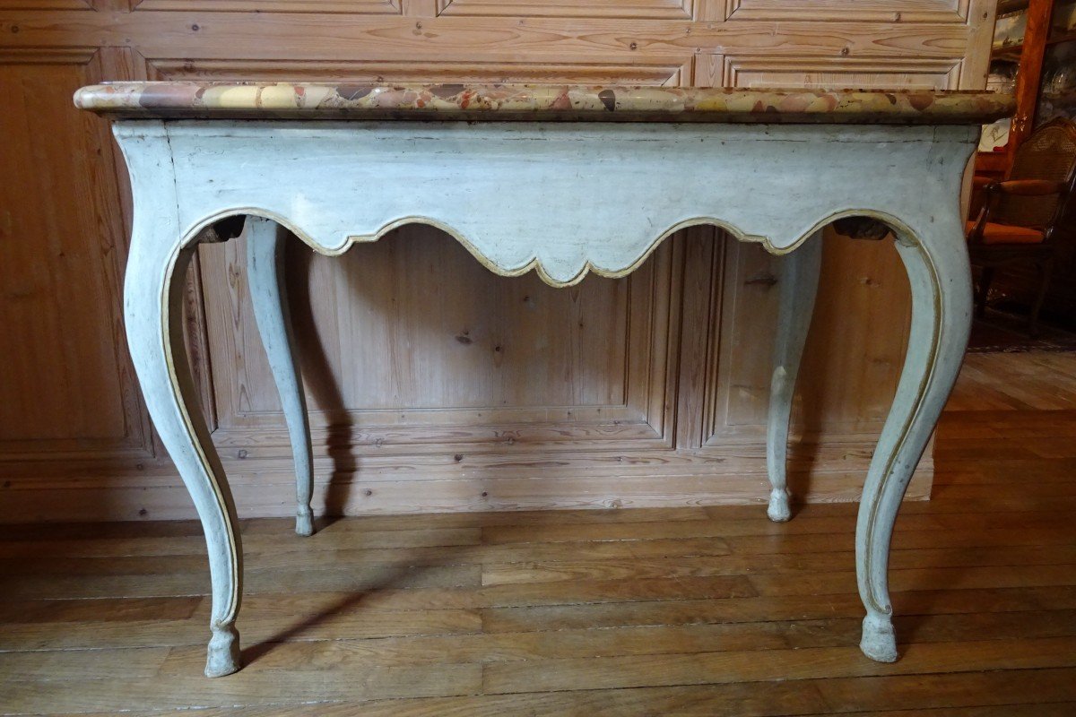 Console Provençale en bois peint d'époque Louis XV