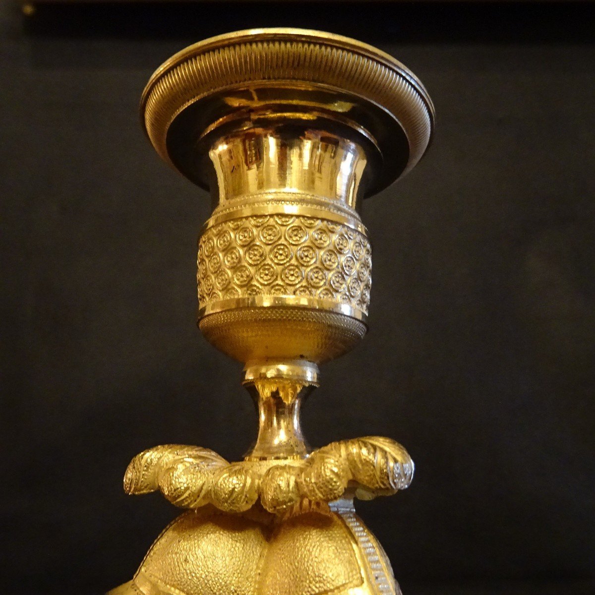 Claude Galle, Pair Of Candlesticks With Helmeted Minerva Heads From The Empire Period-photo-1