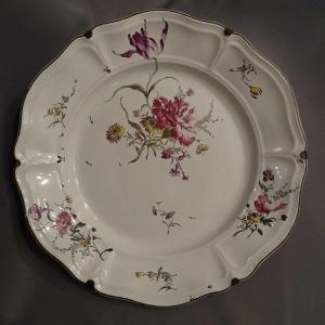 Large Strasbourg Earthenware Dish By Joseph Hannong 18th Century