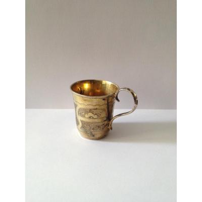 Russian Vermeil Handle Goblet XIX