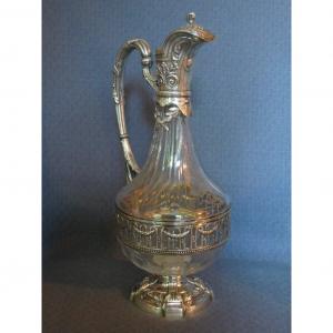 Louis XVI Style Ewer In Crystal And Solid Silver