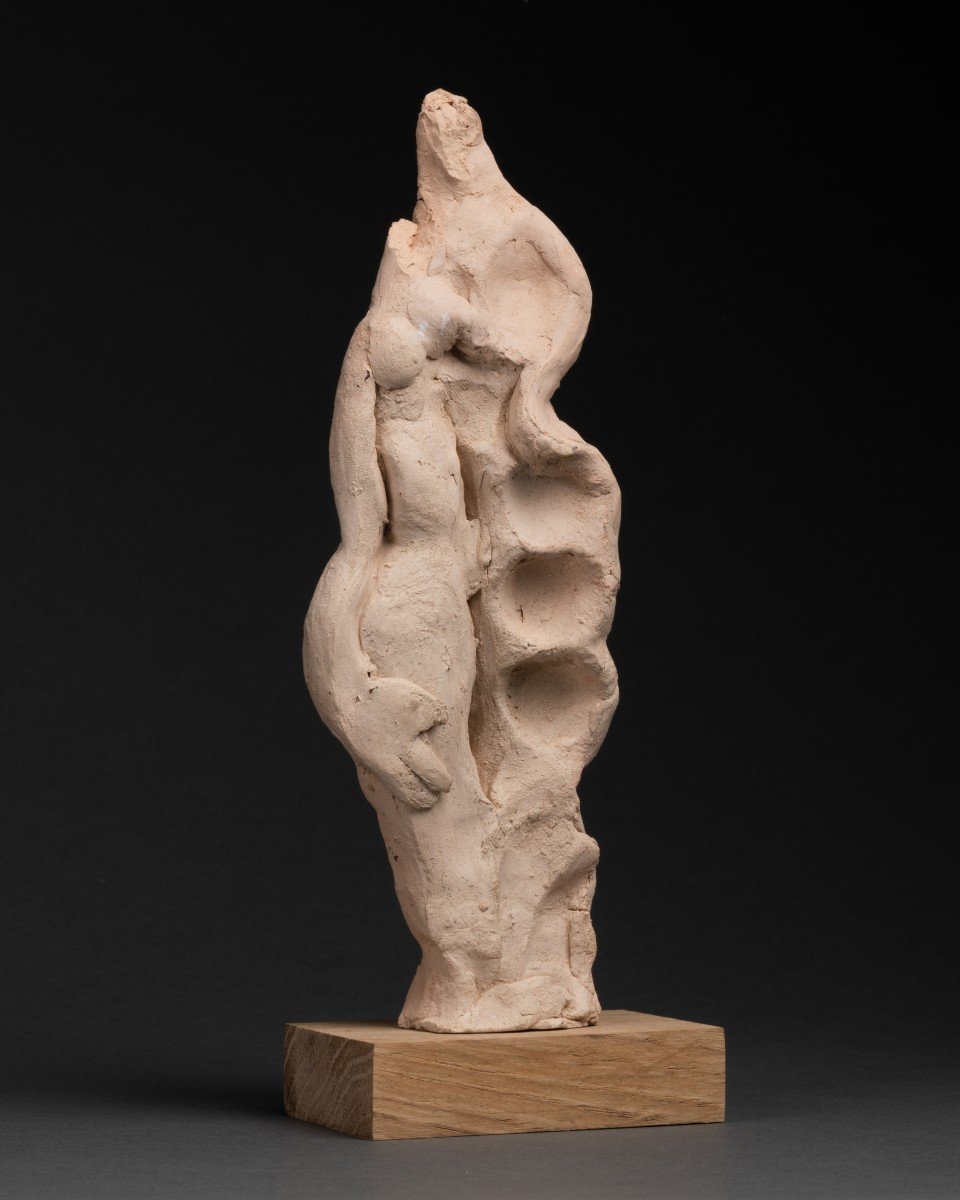 André Belo (1908-1976) - Stylized Couple, White Terracotta, Circa 1960.-photo-2