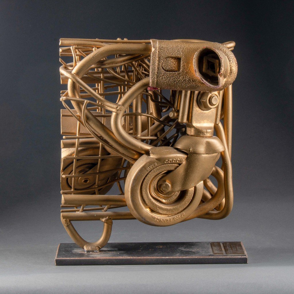 Alain Rothstein (1948) "compression de Caddie", Oeuvre Originale En Métal-photo-2