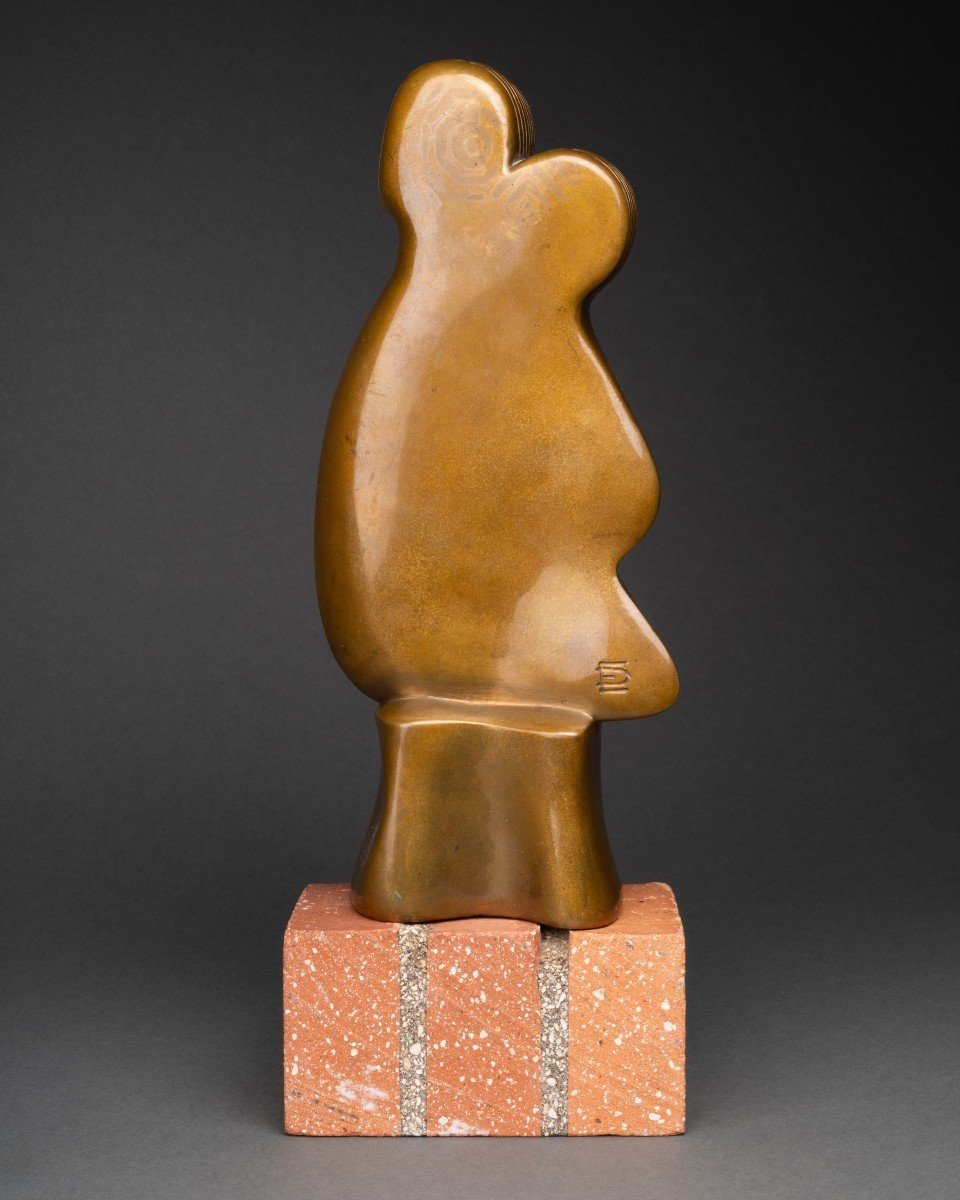 David Erevantzi (1940-/ Arménie, France) : Maternité, Sculpture Originale - Bronze vers 1980-85-photo-4