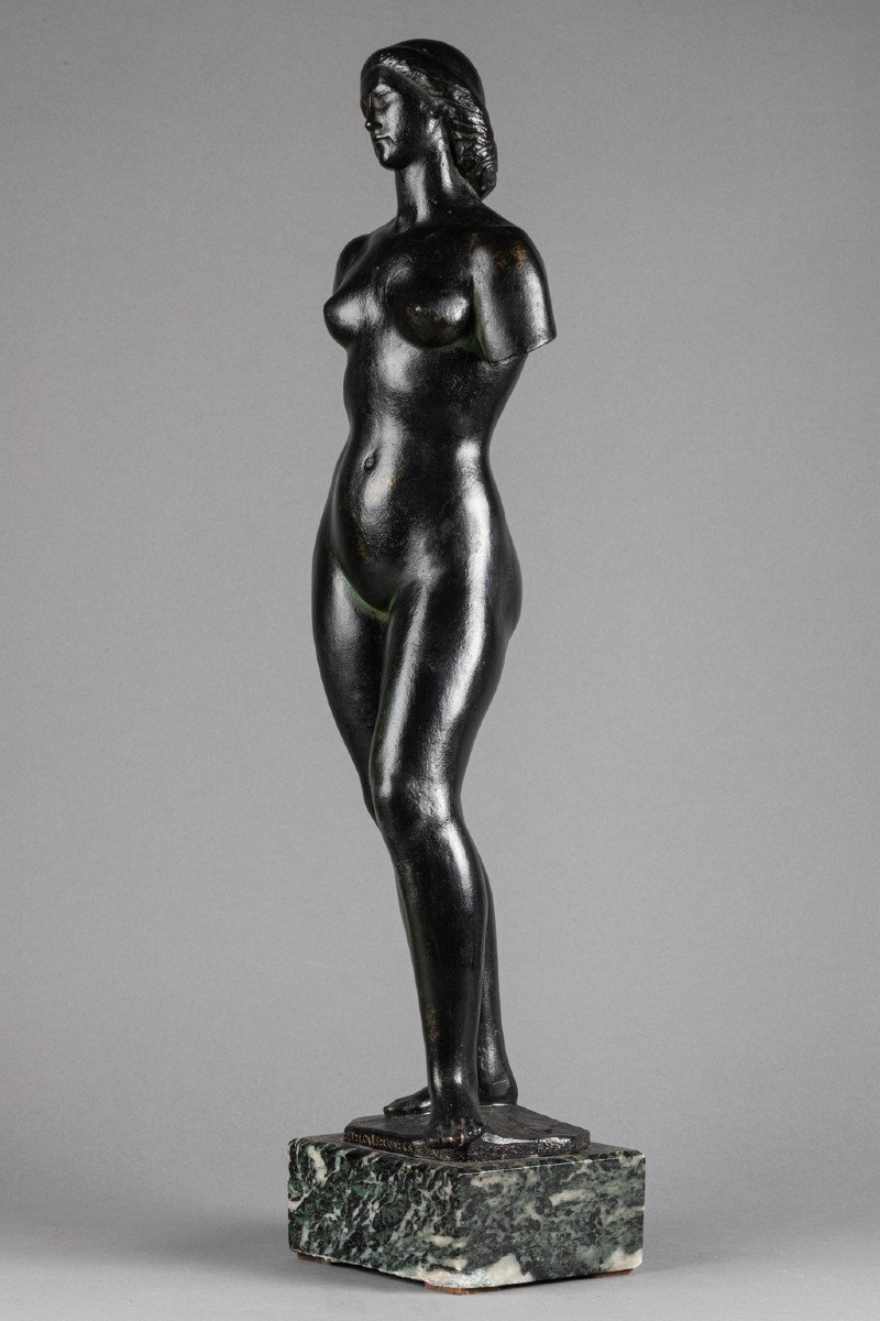 Enrique Monjo I Garriga (1895-1976) 'vénus à l'Antique' Bronze Dédicacé Et Daté-photo-2