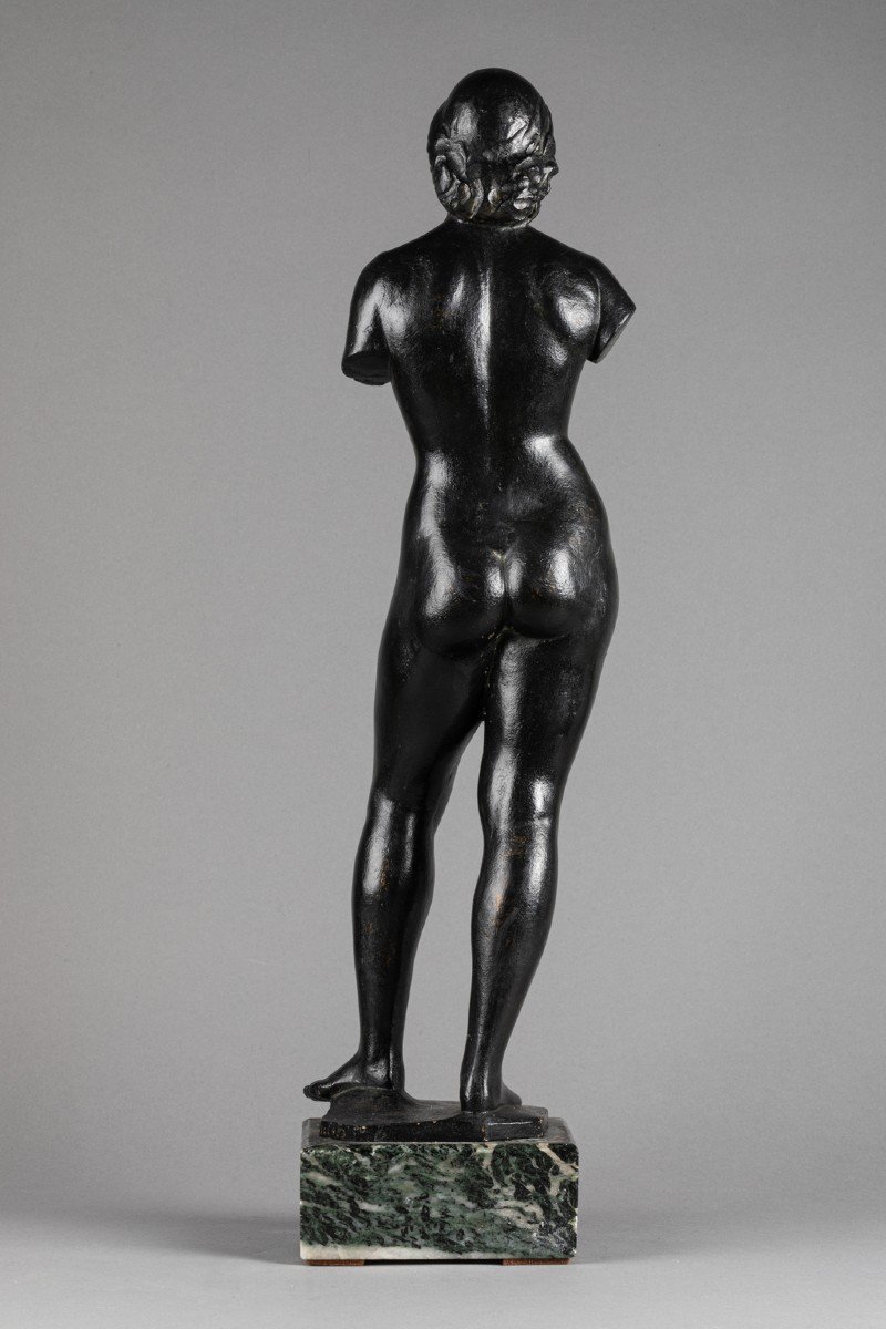 Enrique Monjo I Garriga (1895-1976) 'vénus à l'Antique' Bronze Dédicacé Et Daté-photo-3