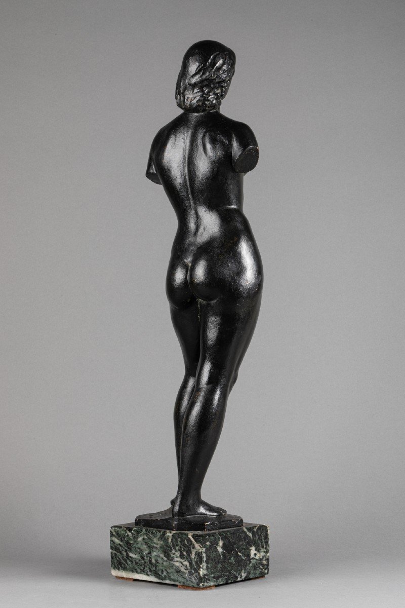 Enrique Monjo I Garriga (1895-1976) 'vénus à l'Antique' Bronze Dédicacé Et Daté-photo-4